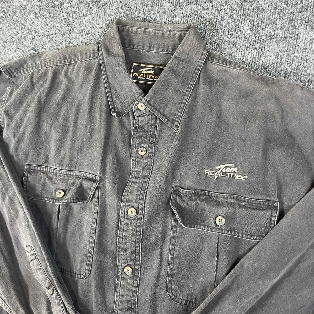 Team Realtree Signature Collection Mens L Faded Black‎ Cotton Hunting Vintage